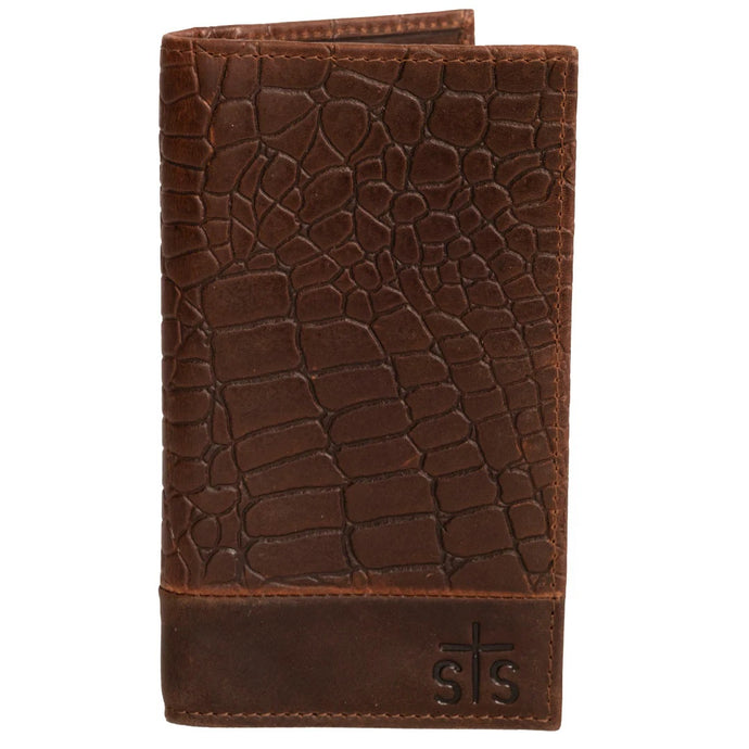 'Carroll Companies-STS' Men's Croc Long Bifold - Brown