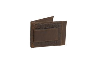 'Carroll Companies-STS' Men's Croc Money Clip Card Wallet - Brown