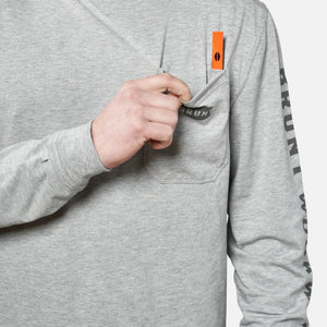 'Brunt' Men's Pocket T Shirt - Lt. Grey Heather