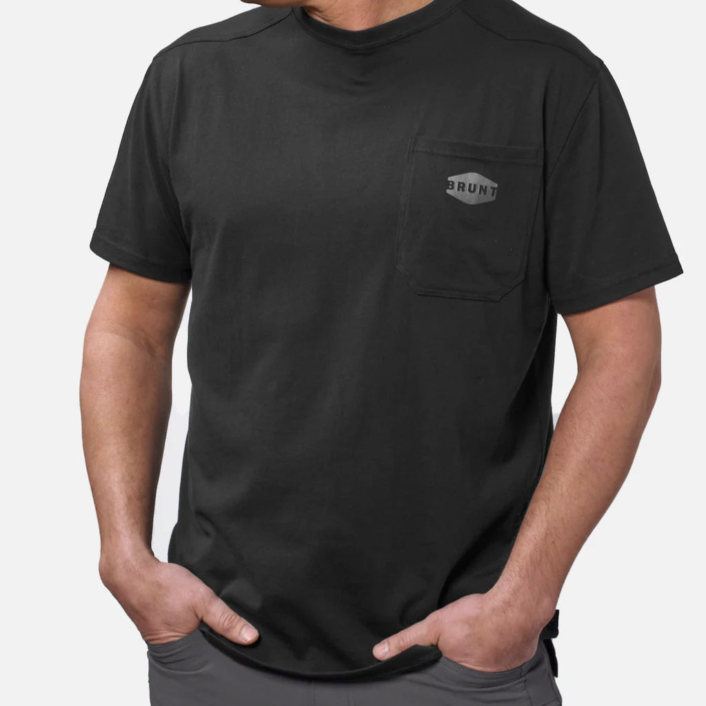 'Brunt' Men's Pocket T Shirt - Black