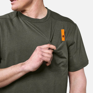 'Brunt' Men's Pocket T Shirt - Army Green Heather