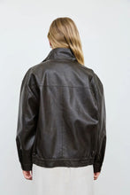 'Blu Pepper' Women's Zip Up Bomber Jacket - Dark Brown