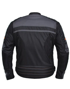 'Unik' Men's 2-Tone Textile Jacket - Black / Grey