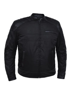 'Unik' Men's Leather / Textile Jacket - Black