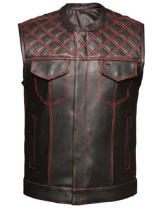 Unik' Men's Red Diamond Stitch Club Vest Black Red – Trav's