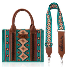 'Montana West' Women's Wrangler Southwestern Print Canvas Tote - Turquoise