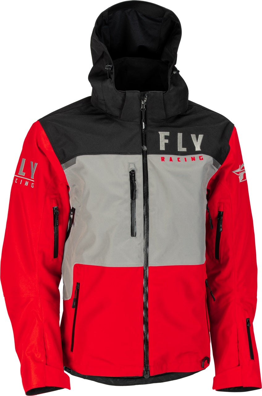 'Fly Racing' Men's Carbon WP Jacket - Red / Grey