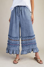 'Easel' Women's Wide Leg Pants - Washed Denim