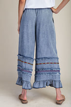 'Easel' Women's Wide Leg Pants - Washed Denim