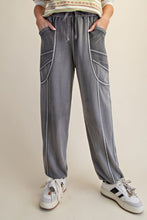 'Easel' Women's Washed Terry Jogger - Ash Grey