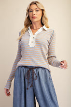 'Easel' Women's Button Blouse - Blue Grey