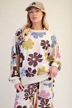 'Easel' Women's Floral Crewneck Sweatshirt - Khaki