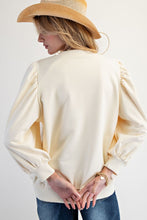 'Easel' Women's Horseshoe Embroidered Long Sleeve - Ivory