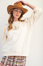 'Easel' Women's Horseshoe Embroidered Long Sleeve - Ivory
