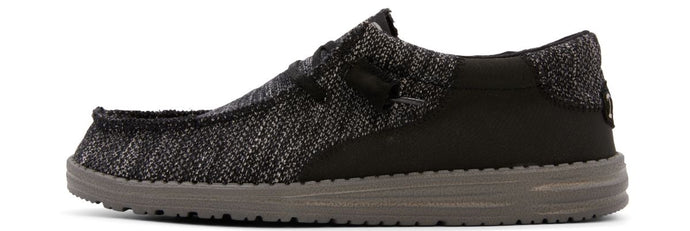'Hey Dude' Men's Wally Stitched Fleck Woven - Black
