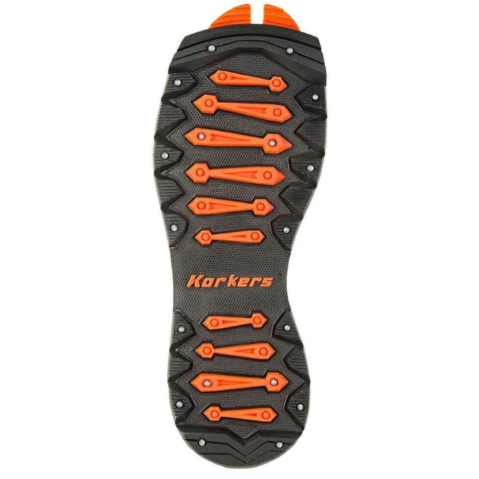 'Korkers' Men's ICETRAC Studded Rubber Lug Outsole - Black / Orange