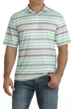 'Cinch' Men's Arenaflex Polo - Mint / White / Gray