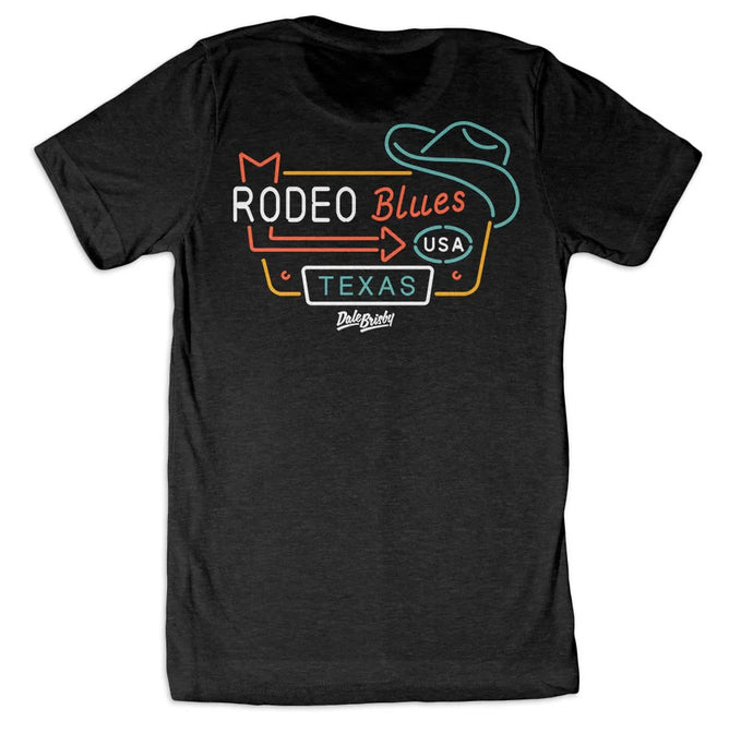 'Dale Brisby' Men's Rodeo Blues Neon Tee - Black