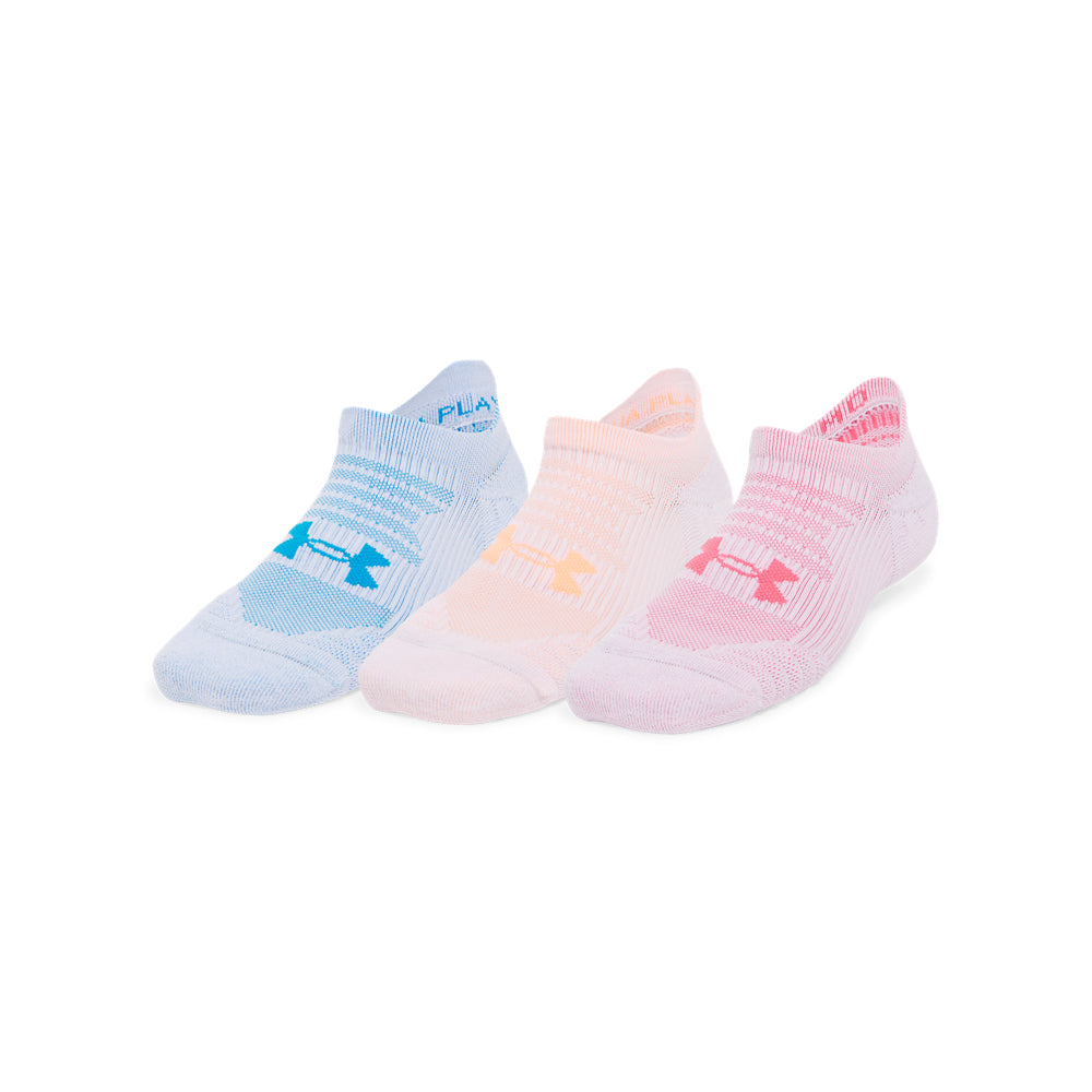 'Under Armour' Women's Play Up No Show 3 Pack Socks - Super Pink
