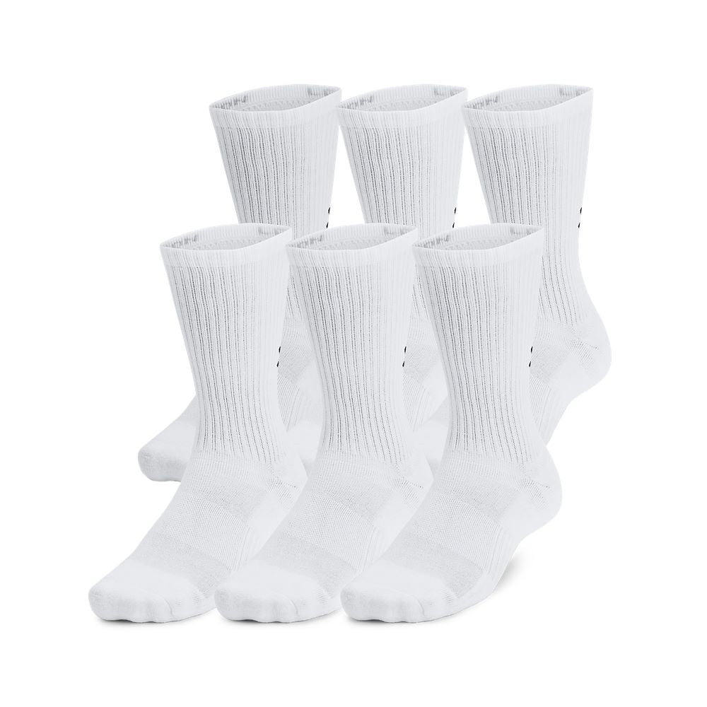 'Under Armour' Unisex Training Cotton 6PK Crew - White