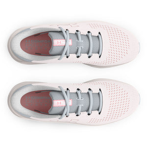 'Under Armour' Women's Charged Pursuit 3 Big Logo - White / Halo Gray / Pink Fizz