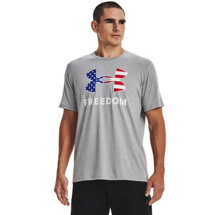 'Under Armour' Men's Freedom Logo T-Shirt - Steel Light Heather