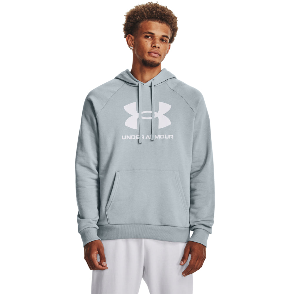 'Under Armour' Men's Rival Fleece Logo Hoodie - Harbor Blue / White