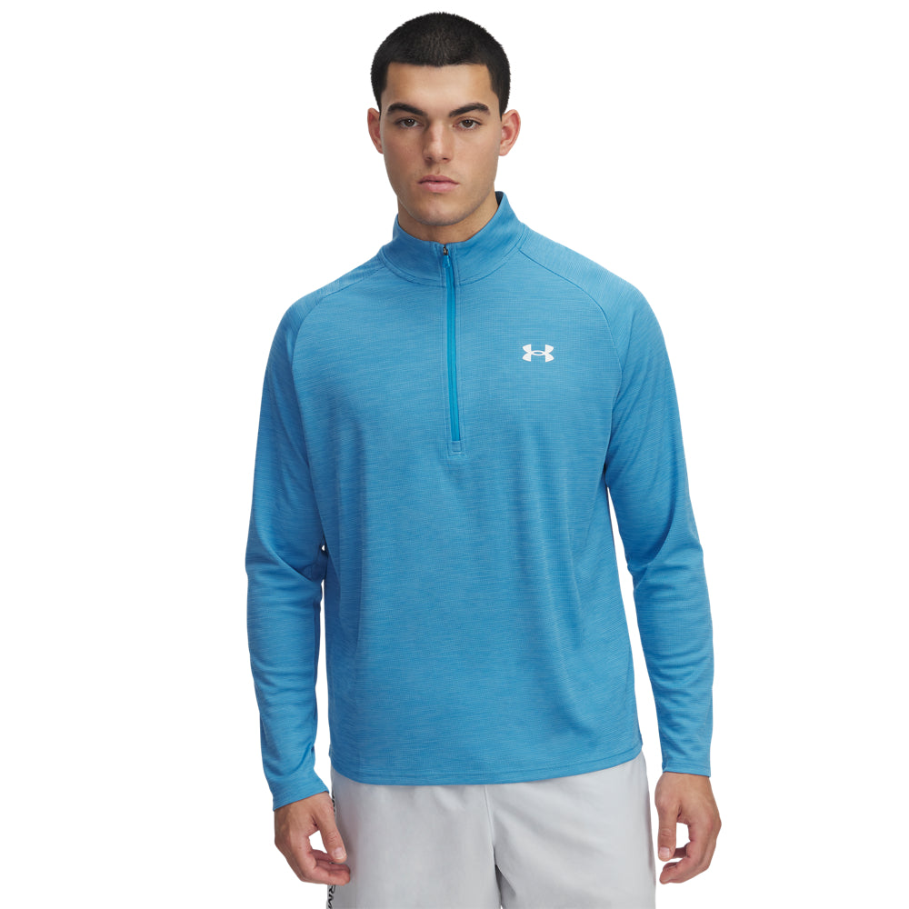 'Under Armour' Men's Textured 1/2 Zip - Ether Blue