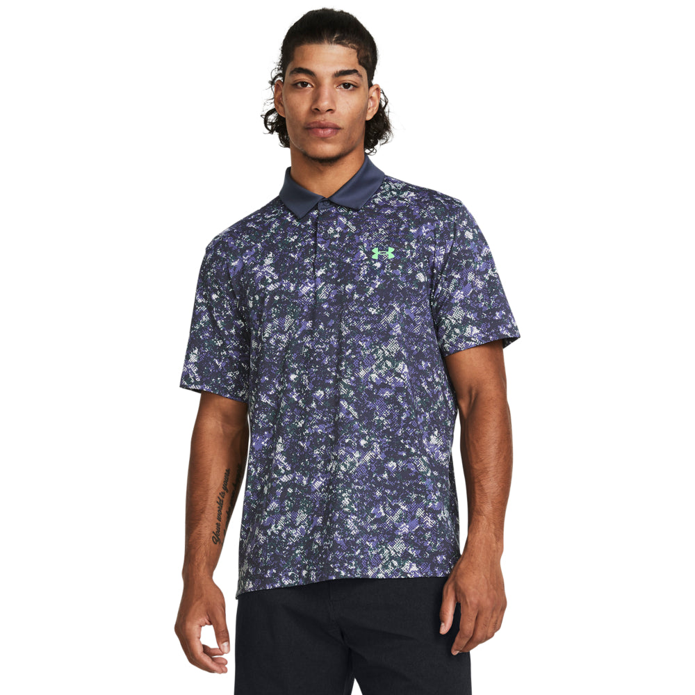 'Under Armour' Men's T2G Printed Polo - Downpour Gray