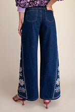 'Easel' Women's Flare Leg Jeans - Dark Denim