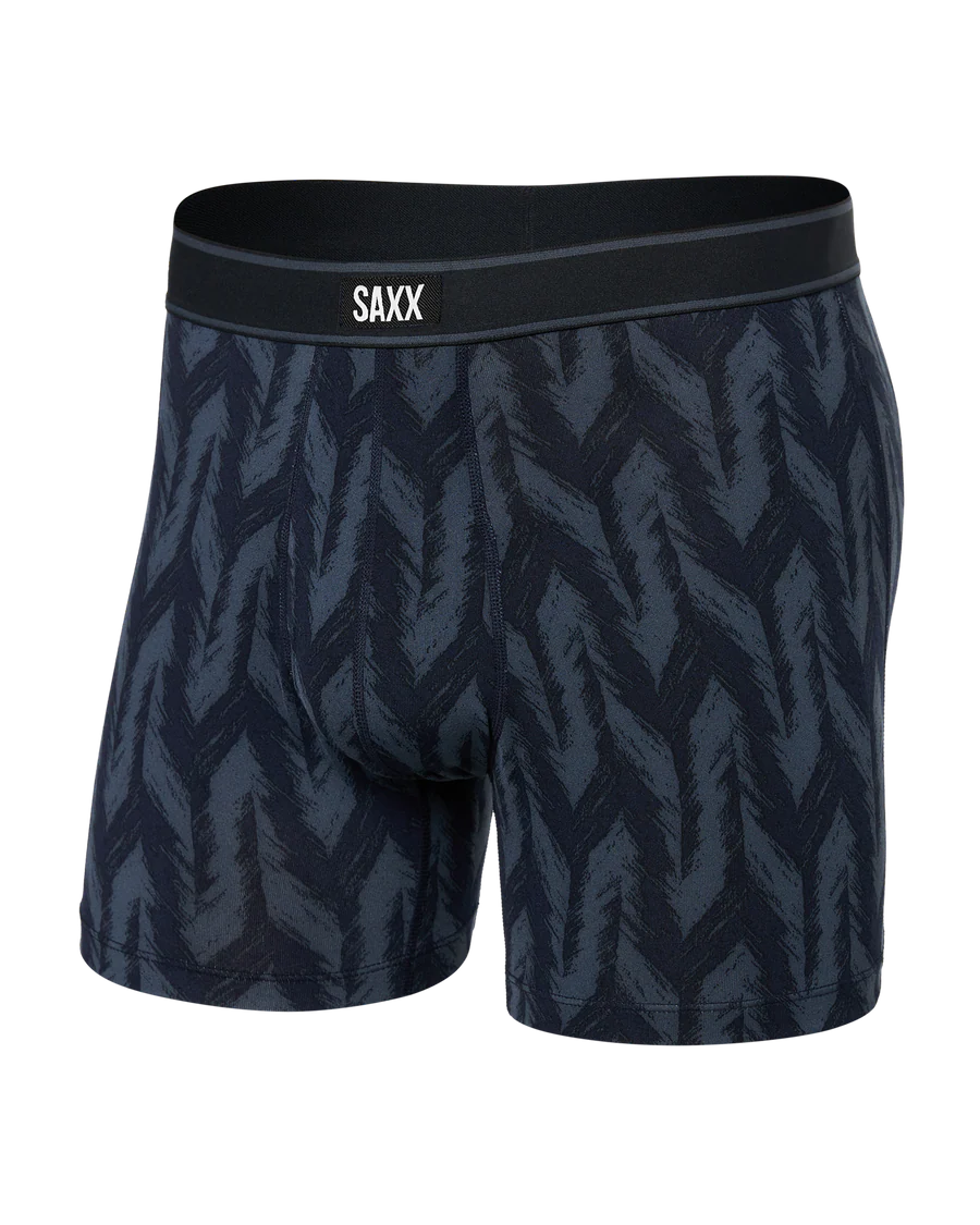 'Saxx' Men's Daytripper Comfort Stretch Boxer Briefs - Ikat Chevron Deep Navy