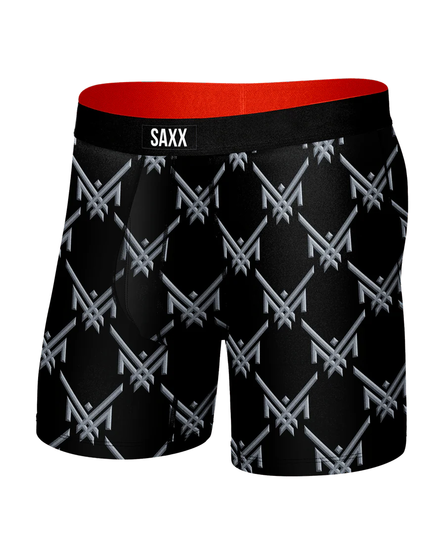 'Saxx' Men's Multi Sport Mesh Boxer Briefs - Maxx Luxx Logo Black