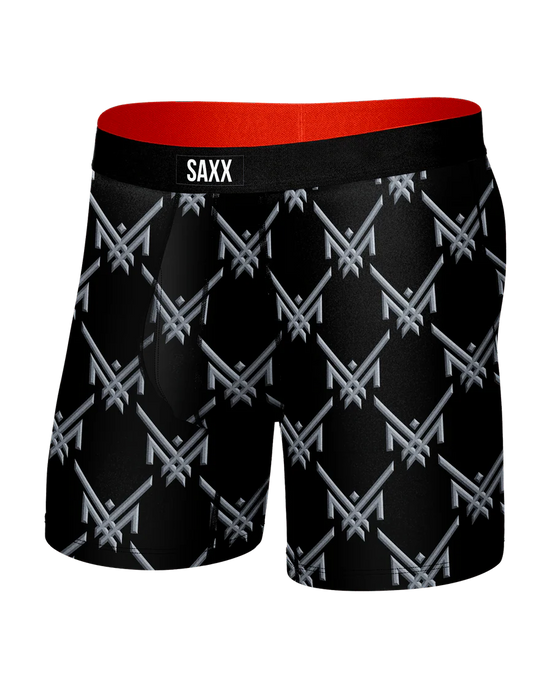 'Saxx' Men's Multi Sport Mesh Boxer Briefs - Maxx Luxx Logo Black