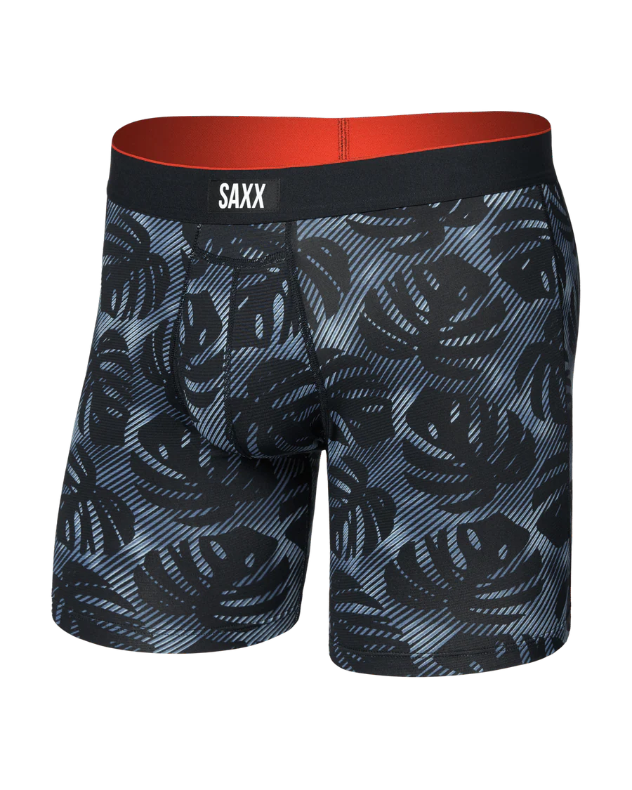 'Saxx' Men's Multi Sport Mesh Boxer Briefs - Rem Tropical Black