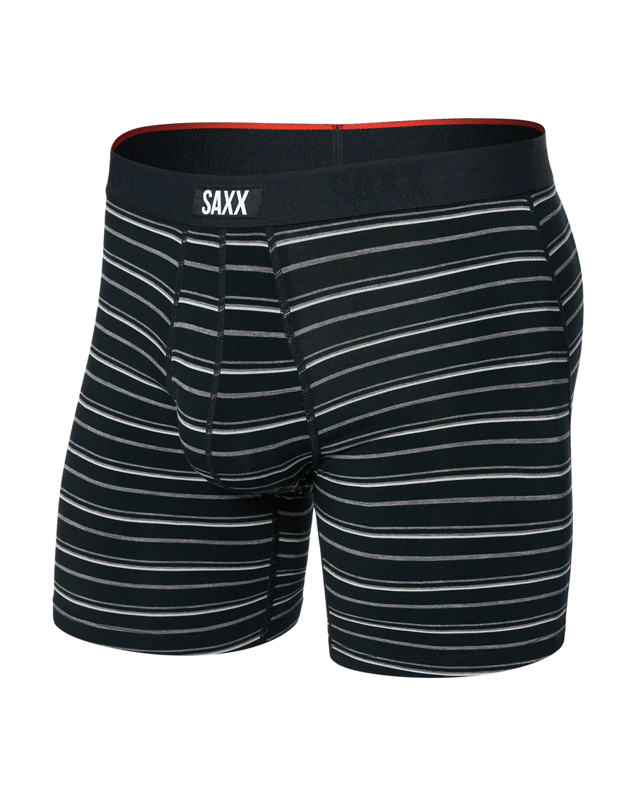 'Saxx' Men's Vibe Xtra Soft Boxer Briefs - Black Coast Stripe