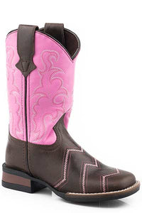 'Roper' Toddlers' Monterey Angles Square Toe - Brown / Pink