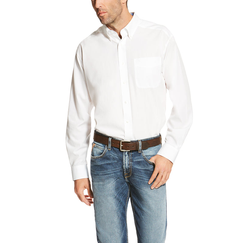 'Ariat' Men's Wrinkle Free Classic Fit Button Down - White