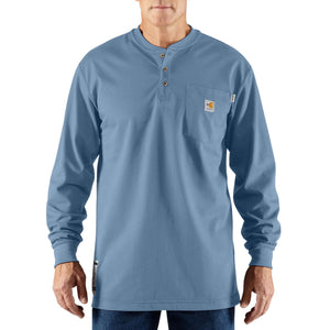 Carhartt' Men's Flame Resistant Cotton Long Sleeve Henley - Medium Bl –  Trav's Outfitter