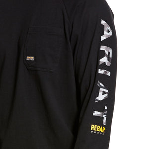'Ariat' Men's Rebar Cotton Strong Graphic T-Shirt - Black / White
