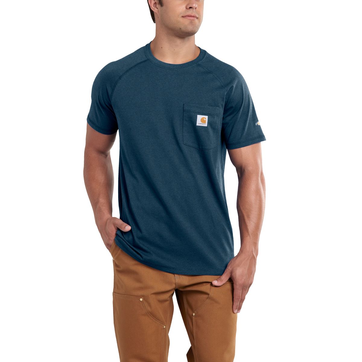 'Carhartt' Men's Midweight Force® Cotton Pocket T-Shirt - Light Huron Heather