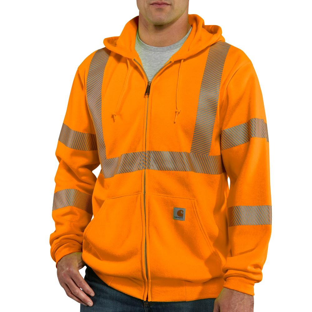 'Carhartt' Men's Hi Vis Class 3 Sweatshirt - Brite Orange