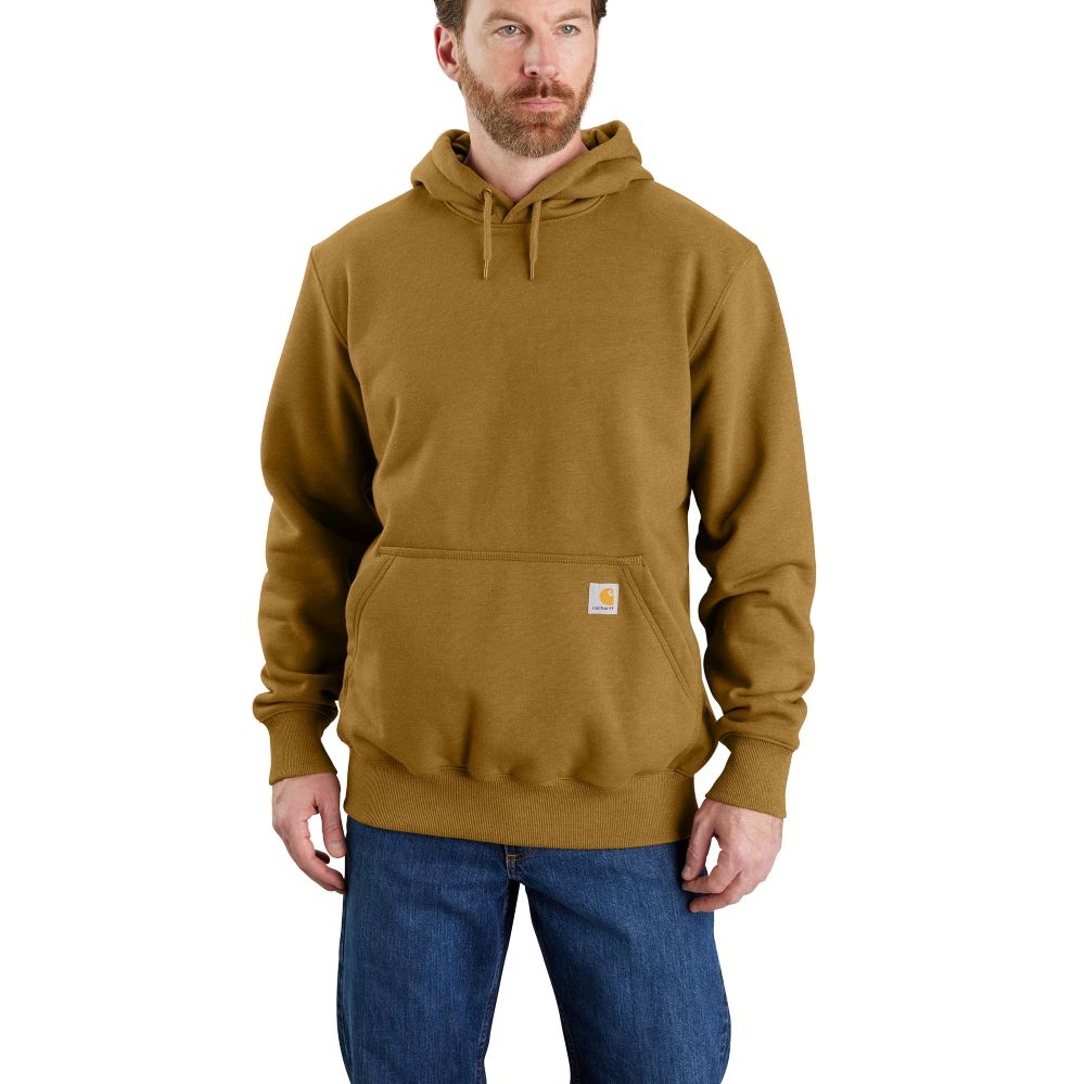 Men's Heavyweight Casual Pullover Hoodie Sweatshirt with Front Pocket (Neon  Orange, M) 