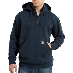 'Carhartt' Men's Rain Defender®Paxton Heavyweight 1/4 Zip Hooded Mock Sweatshirt - Navy
