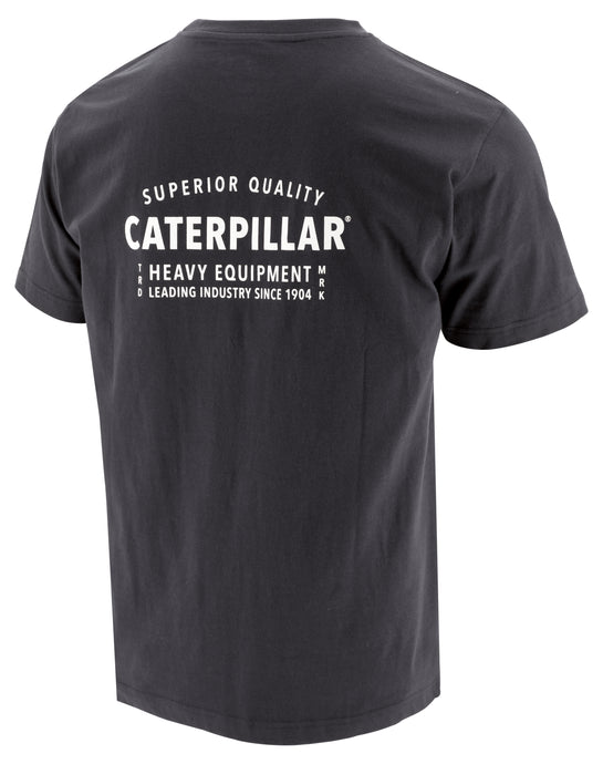 'Caterpillar' Men's Quality Trademark Short Sleeve Tee - Black