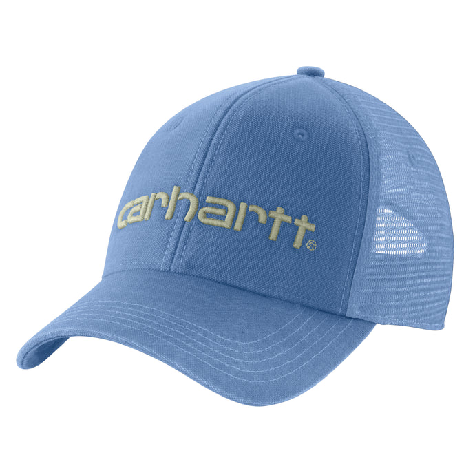 'Carhartt' Men's Canvas Mesh-Back Logo Graphic Cap - Blue Lagoon