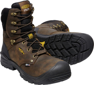 'Keen Utility' Men's 8" Independence EH WP Comp Toe - Dark Earth / Black