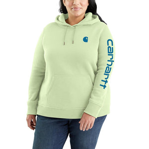'Carhartt' Women's Clarksburg Sleeve Logo Hoodie - Hint of Lime