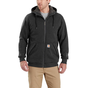 'Carhartt' Men's Rain Defender® Midweight Sherpa Lined Full Zip Sweatshirt - Carbon Heather