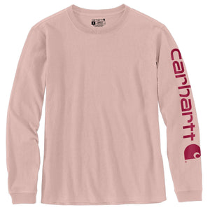 'Carhartt' Women's Workwear Logo Sleeve T-Shirt - Ash Rose
