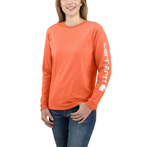'Carhartt' Women's Workwear Logo Sleeve T-Shirt - Electric Coral